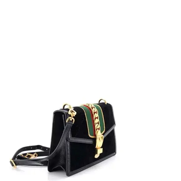 Gucci Sylvie Shoulder Bag Gg Velvet #237184G11B - Picture 2 of 7
